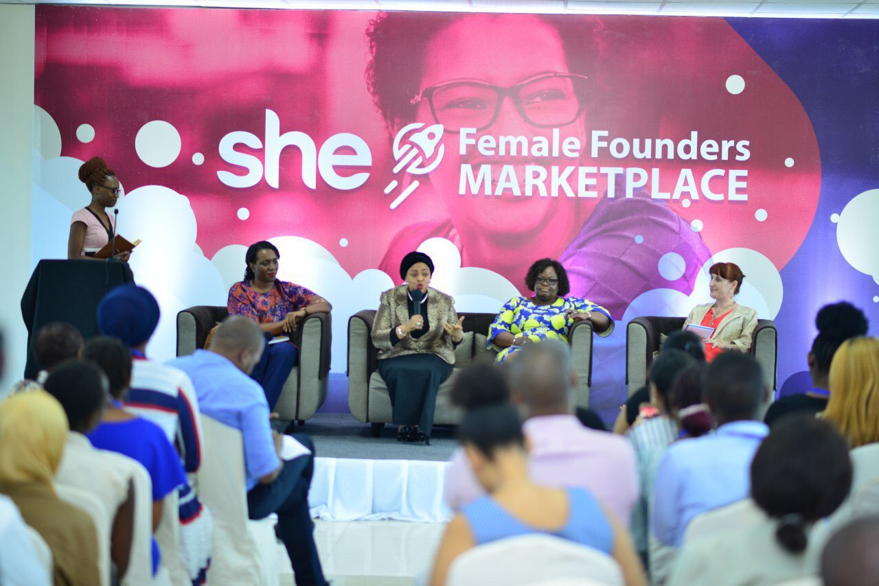 Speakers on the Marketplace stage